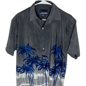 Extreme Gear Palm Tree Button Up Shirt Mens Size M